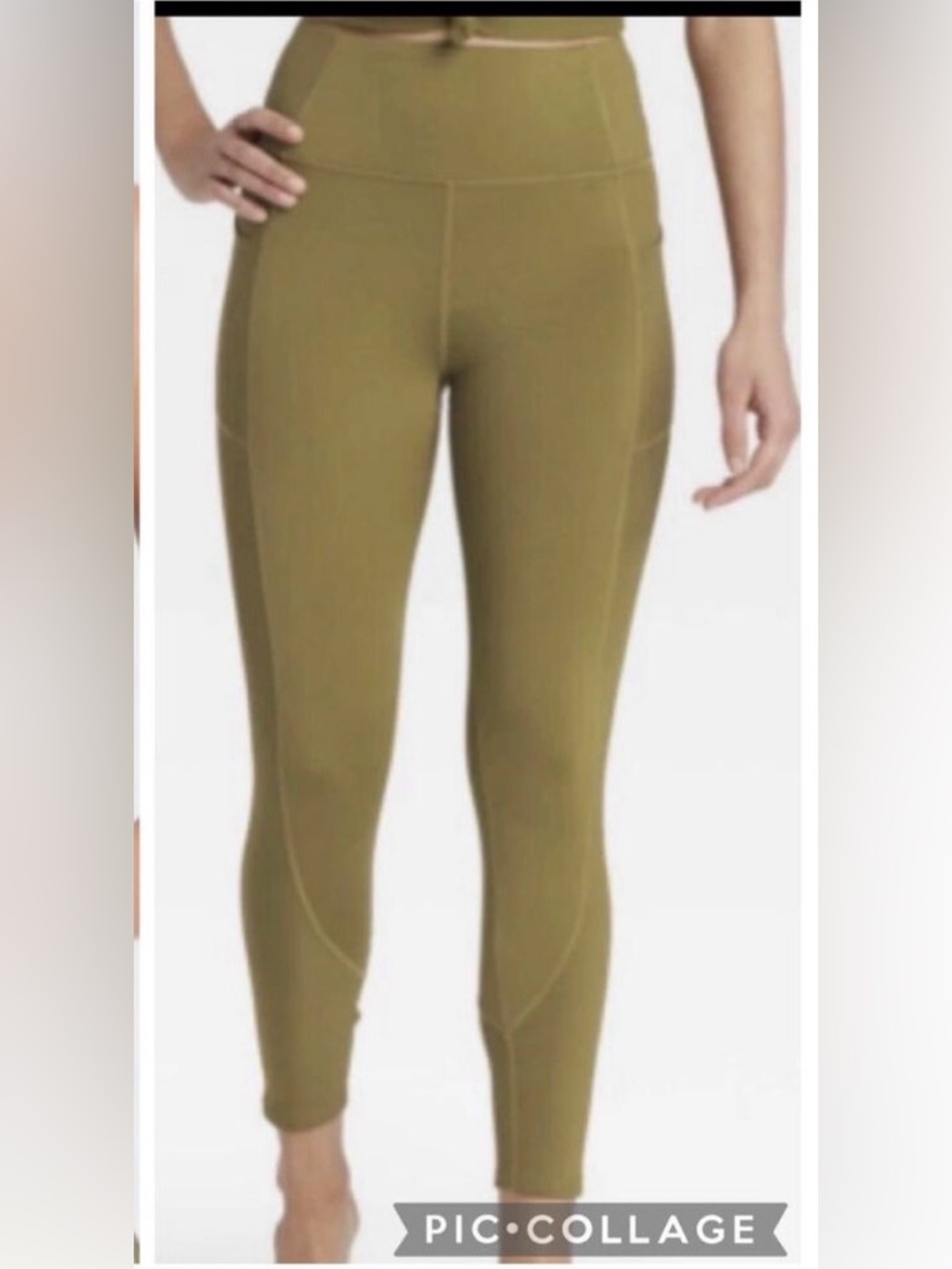 Joy Lab High-Rise 7/8 olive Green I Leggings, size: Medium